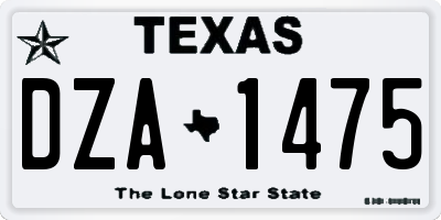 TX license plate DZA1475
