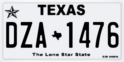 TX license plate DZA1476