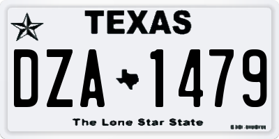 TX license plate DZA1479