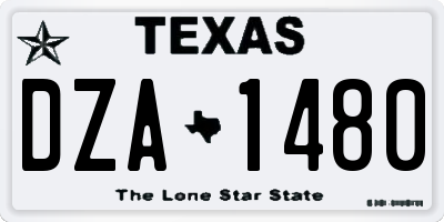 TX license plate DZA1480