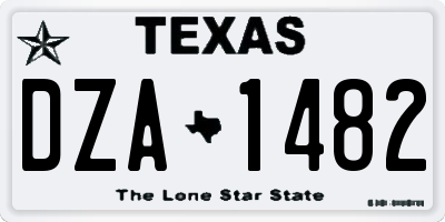 TX license plate DZA1482