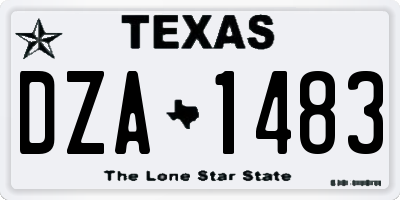 TX license plate DZA1483