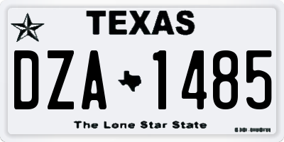 TX license plate DZA1485