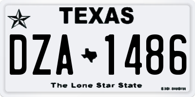 TX license plate DZA1486