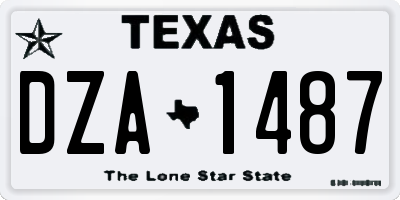 TX license plate DZA1487