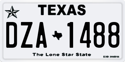 TX license plate DZA1488
