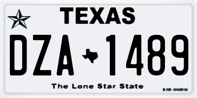 TX license plate DZA1489