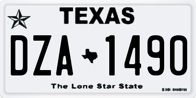 TX license plate DZA1490