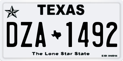 TX license plate DZA1492