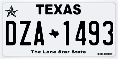 TX license plate DZA1493