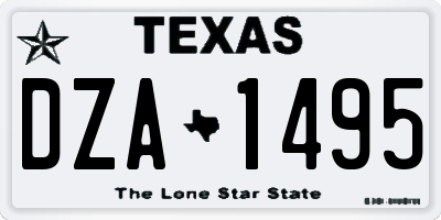 TX license plate DZA1495
