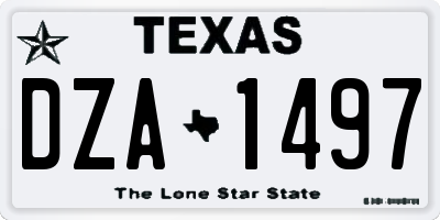 TX license plate DZA1497