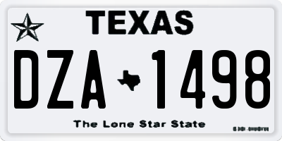 TX license plate DZA1498
