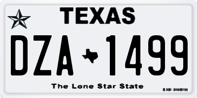 TX license plate DZA1499