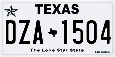 TX license plate DZA1504