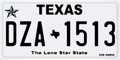 TX license plate DZA1513