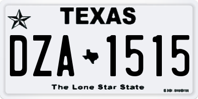 TX license plate DZA1515