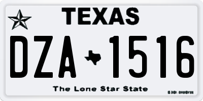 TX license plate DZA1516