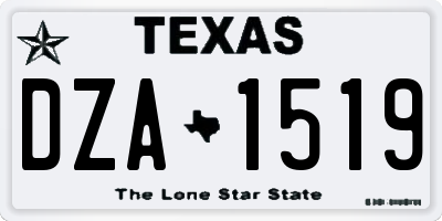 TX license plate DZA1519