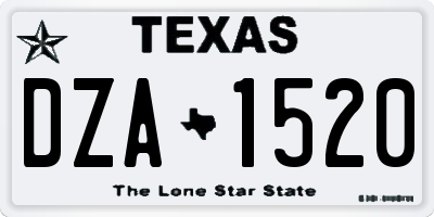 TX license plate DZA1520