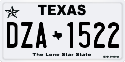 TX license plate DZA1522