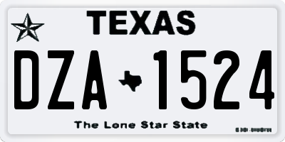 TX license plate DZA1524