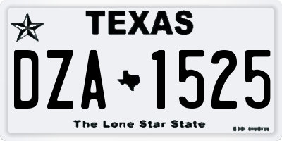 TX license plate DZA1525