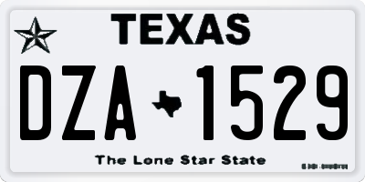 TX license plate DZA1529