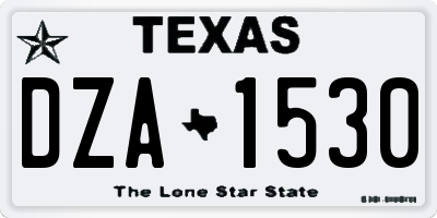 TX license plate DZA1530