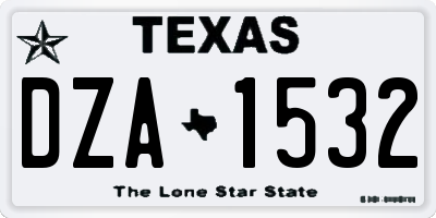 TX license plate DZA1532