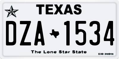 TX license plate DZA1534