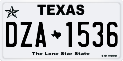 TX license plate DZA1536