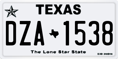 TX license plate DZA1538