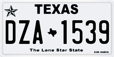 TX license plate DZA1539
