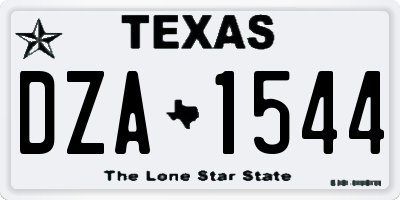 TX license plate DZA1544