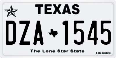TX license plate DZA1545
