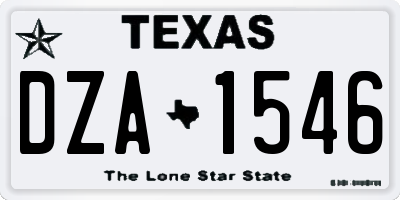 TX license plate DZA1546