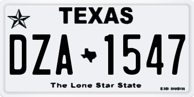 TX license plate DZA1547