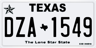 TX license plate DZA1549