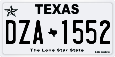 TX license plate DZA1552
