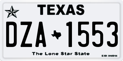 TX license plate DZA1553
