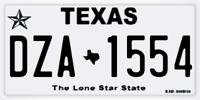 TX license plate DZA1554