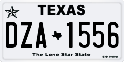 TX license plate DZA1556
