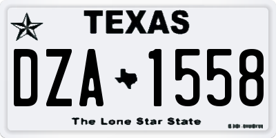 TX license plate DZA1558