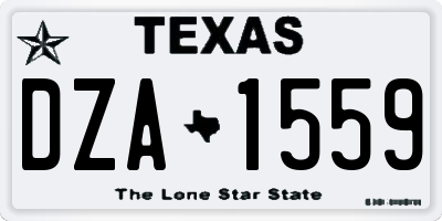 TX license plate DZA1559