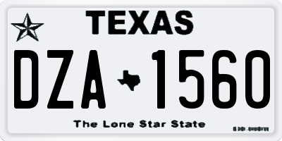 TX license plate DZA1560