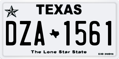 TX license plate DZA1561