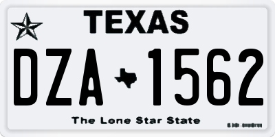 TX license plate DZA1562