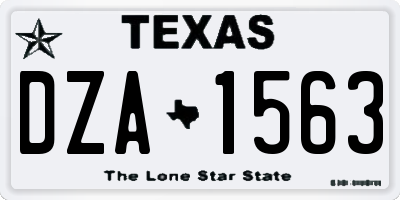 TX license plate DZA1563