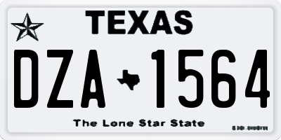 TX license plate DZA1564